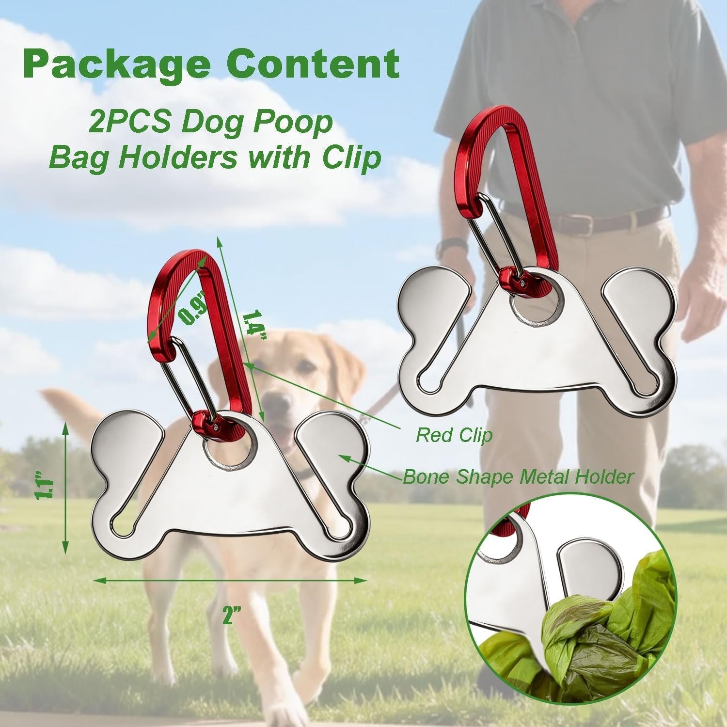 Hands-Free Dog Poop Bag Holder 2-Pack Ravli