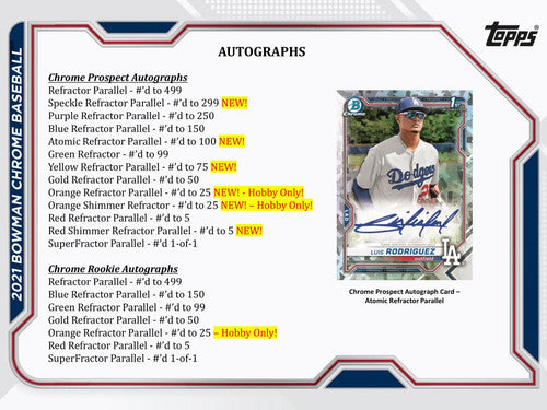 2021 Bowman Chrome Baseball Hobby Box