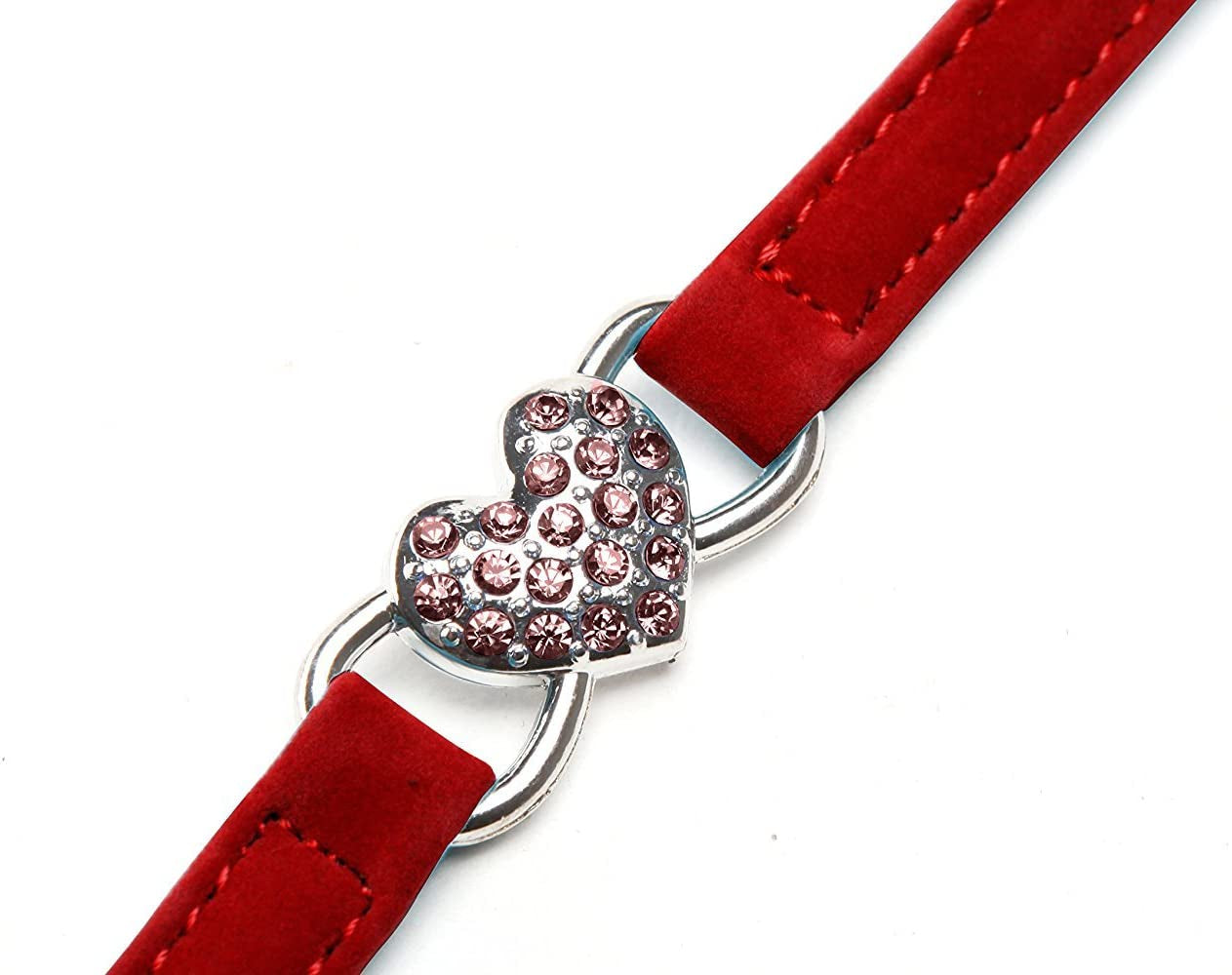 Velvet Cat Collar with Heart Charm and Bell Ravli
