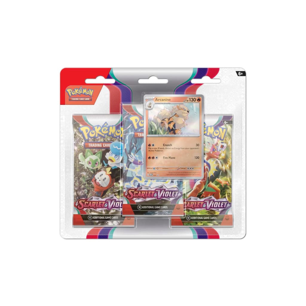 Pokemon - Scarlet and Violet - Base Set - 3 Pack Blister - Arcanine
