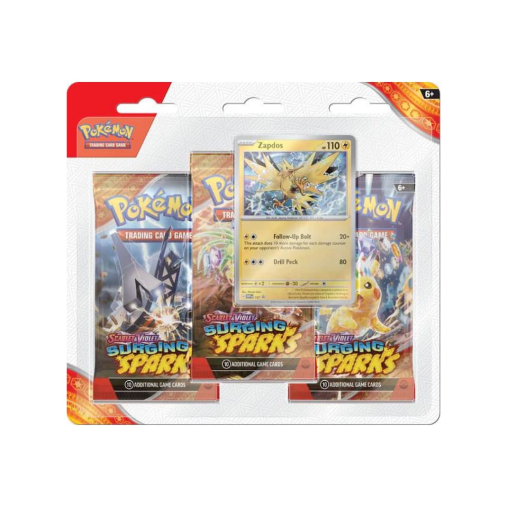 Pokemon - Scarlet and Violet - Surging Sparks - 3 Pack Blister - Zapdos