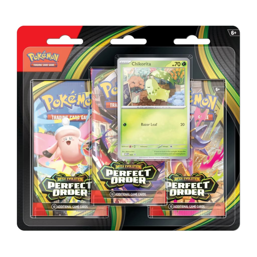 Pokemon TCG Mega Evolution Set 3 Perfect Order 3 Pack - Chikorita