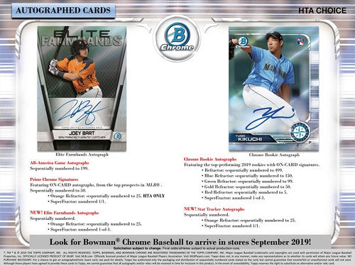 2019 Bowman Chrome Baseball HTA Choice Box